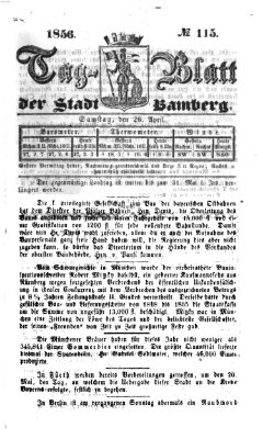 Tag-Blatt der Stadt Bamberg (Bamberger Tagblatt) Samstag 26. April 1856