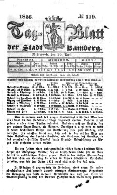 Tag-Blatt der Stadt Bamberg (Bamberger Tagblatt) Mittwoch 30. April 1856