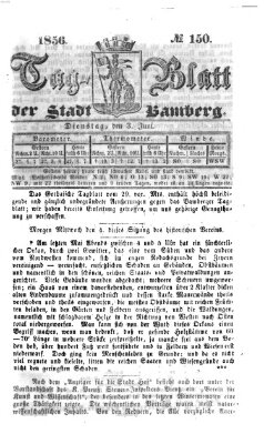 Tag-Blatt der Stadt Bamberg (Bamberger Tagblatt) Dienstag 3. Juni 1856