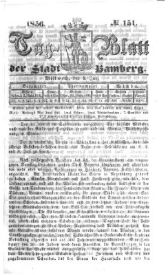 Tag-Blatt der Stadt Bamberg (Bamberger Tagblatt) Mittwoch 4. Juni 1856