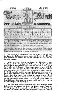 Tag-Blatt der Stadt Bamberg (Bamberger Tagblatt) Samstag 21. Juni 1856