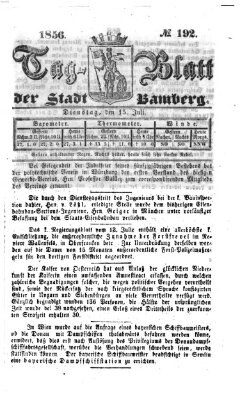 Tag-Blatt der Stadt Bamberg (Bamberger Tagblatt) Dienstag 15. Juli 1856