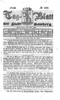 Tag-Blatt der Stadt Bamberg (Bamberger Tagblatt) Sonntag 20. Juli 1856