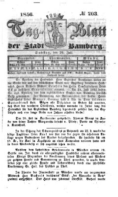 Tag-Blatt der Stadt Bamberg (Bamberger Tagblatt) Samstag 26. Juli 1856