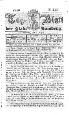 Tag-Blatt der Stadt Bamberg (Bamberger Tagblatt) Donnerstag 7. August 1856