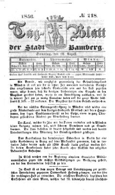 Tag-Blatt der Stadt Bamberg (Bamberger Tagblatt) Sonntag 10. August 1856