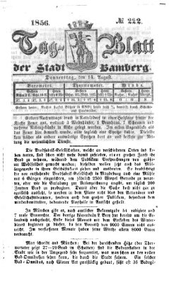 Tag-Blatt der Stadt Bamberg (Bamberger Tagblatt) Donnerstag 14. August 1856