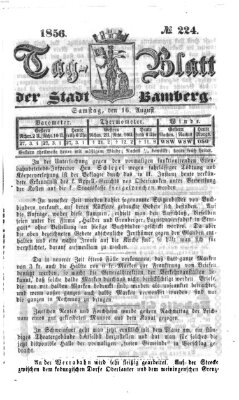 Tag-Blatt der Stadt Bamberg (Bamberger Tagblatt) Samstag 16. August 1856