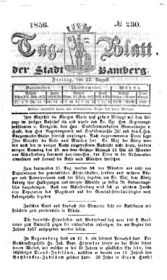 Tag-Blatt der Stadt Bamberg (Bamberger Tagblatt) Freitag 22. August 1856