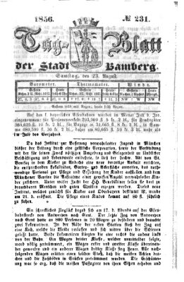 Tag-Blatt der Stadt Bamberg (Bamberger Tagblatt) Samstag 23. August 1856