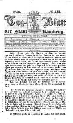 Tag-Blatt der Stadt Bamberg (Bamberger Tagblatt) Sonntag 24. August 1856