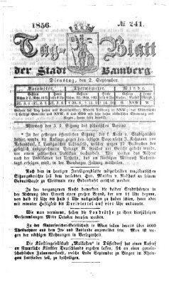 Tag-Blatt der Stadt Bamberg (Bamberger Tagblatt) Dienstag 2. September 1856