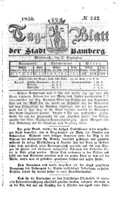 Tag-Blatt der Stadt Bamberg (Bamberger Tagblatt) Mittwoch 3. September 1856