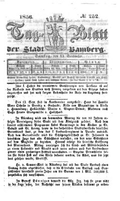 Tag-Blatt der Stadt Bamberg (Bamberger Tagblatt) Samstag 13. September 1856