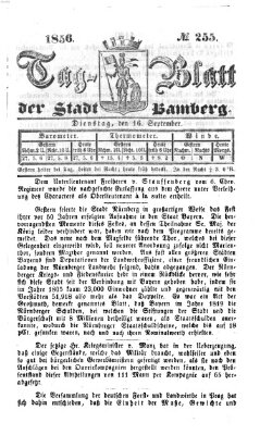 Tag-Blatt der Stadt Bamberg (Bamberger Tagblatt) Dienstag 16. September 1856