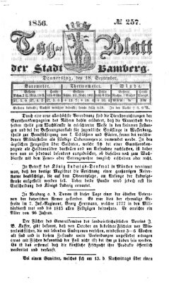Tag-Blatt der Stadt Bamberg (Bamberger Tagblatt) Donnerstag 18. September 1856