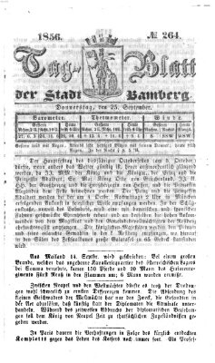 Tag-Blatt der Stadt Bamberg (Bamberger Tagblatt) Donnerstag 25. September 1856