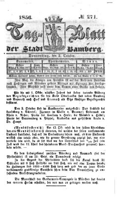 Tag-Blatt der Stadt Bamberg (Bamberger Tagblatt) Donnerstag 2. Oktober 1856