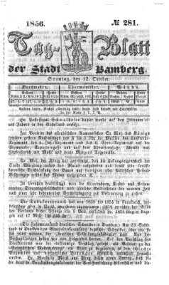 Tag-Blatt der Stadt Bamberg (Bamberger Tagblatt) Sonntag 12. Oktober 1856