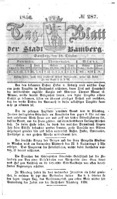 Tag-Blatt der Stadt Bamberg (Bamberger Tagblatt) Samstag 18. Oktober 1856