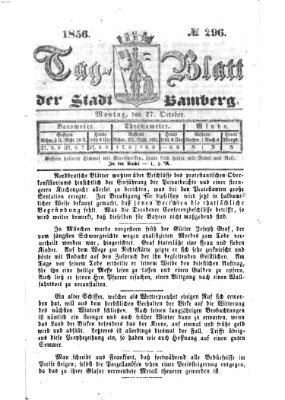 Tag-Blatt der Stadt Bamberg (Bamberger Tagblatt) Montag 27. Oktober 1856