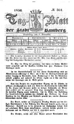 Tag-Blatt der Stadt Bamberg (Bamberger Tagblatt) Samstag 1. November 1856