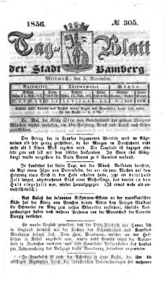 Tag-Blatt der Stadt Bamberg (Bamberger Tagblatt) Mittwoch 5. November 1856