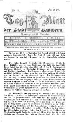 Tag-Blatt der Stadt Bamberg (Bamberger Tagblatt) Montag 17. November 1856