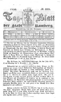 Tag-Blatt der Stadt Bamberg (Bamberger Tagblatt) Dienstag 18. November 1856