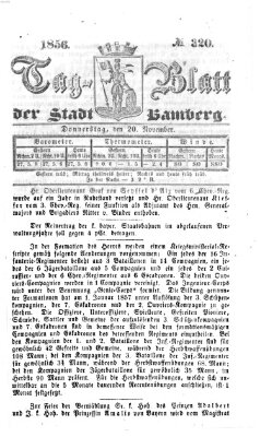 Tag-Blatt der Stadt Bamberg (Bamberger Tagblatt) Donnerstag 20. November 1856