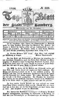 Tag-Blatt der Stadt Bamberg (Bamberger Tagblatt) Mittwoch 26. November 1856