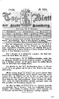 Tag-Blatt der Stadt Bamberg (Bamberger Tagblatt) Freitag 5. Dezember 1856