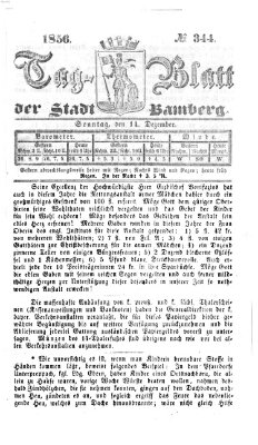 Tag-Blatt der Stadt Bamberg (Bamberger Tagblatt) Sonntag 14. Dezember 1856