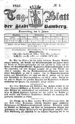 Tag-Blatt der Stadt Bamberg (Bamberger Tagblatt) Donnerstag 1. Januar 1857