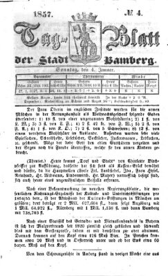 Tag-Blatt der Stadt Bamberg (Bamberger Tagblatt) Sonntag 4. Januar 1857