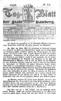 Tag-Blatt der Stadt Bamberg (Bamberger Tagblatt) Mittwoch 14. Januar 1857