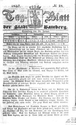 Tag-Blatt der Stadt Bamberg (Bamberger Tagblatt) Sonntag 18. Januar 1857