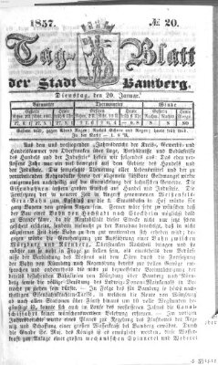 Tag-Blatt der Stadt Bamberg (Bamberger Tagblatt) Dienstag 20. Januar 1857