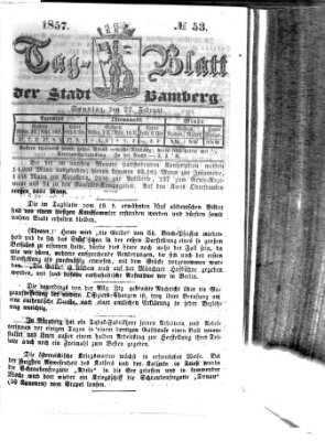 Tag-Blatt der Stadt Bamberg (Bamberger Tagblatt) Sonntag 22. Februar 1857