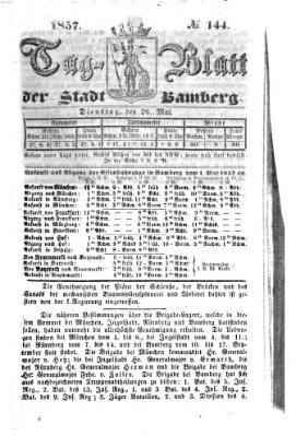 Tag-Blatt der Stadt Bamberg (Bamberger Tagblatt) Dienstag 26. Mai 1857