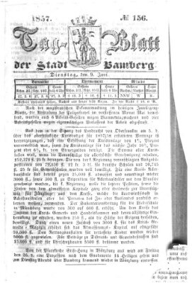 Tag-Blatt der Stadt Bamberg (Bamberger Tagblatt) Dienstag 9. Juni 1857