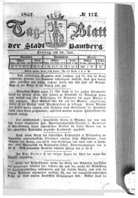 Tag-Blatt der Stadt Bamberg (Bamberger Tagblatt) Freitag 26. Juni 1857