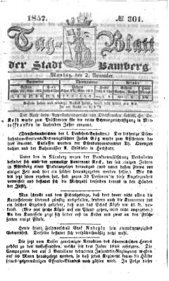 Tag-Blatt der Stadt Bamberg (Bamberger Tagblatt) Montag 2. November 1857