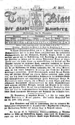 Tag-Blatt der Stadt Bamberg (Bamberger Tagblatt) Sonntag 8. November 1857