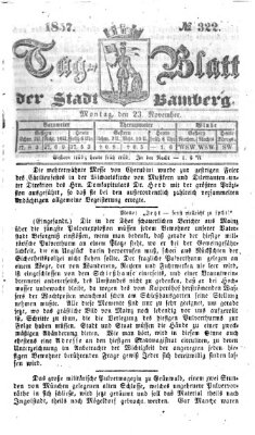 Tag-Blatt der Stadt Bamberg (Bamberger Tagblatt) Montag 23. November 1857