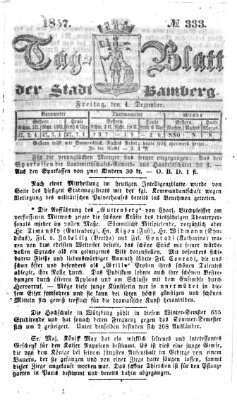 Tag-Blatt der Stadt Bamberg (Bamberger Tagblatt) Freitag 4. Dezember 1857