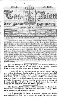 Tag-Blatt der Stadt Bamberg (Bamberger Tagblatt) Mittwoch 9. Dezember 1857