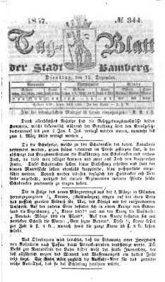 Tag-Blatt der Stadt Bamberg (Bamberger Tagblatt) Dienstag 15. Dezember 1857