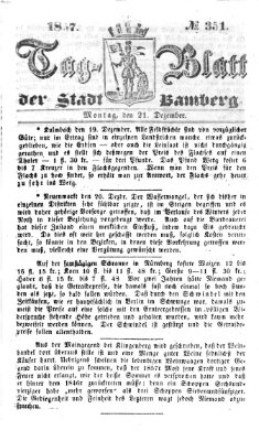 Tag-Blatt der Stadt Bamberg (Bamberger Tagblatt) Montag 21. Dezember 1857