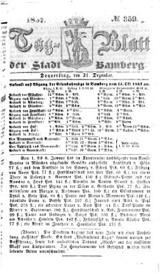 Tag-Blatt der Stadt Bamberg (Bamberger Tagblatt) Donnerstag 31. Dezember 1857
